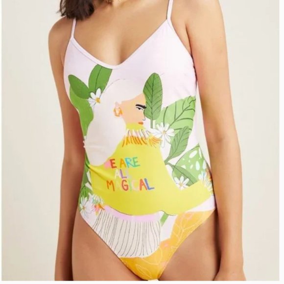 Anthropologie Other - ⭐️ Alja Horvat Magical Fringe Boho Hipster Hippie Art Deco Farm Peasant Swimsuit